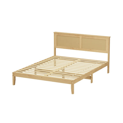 Queen Wooden Bed Frame Natural 213x161x94cm