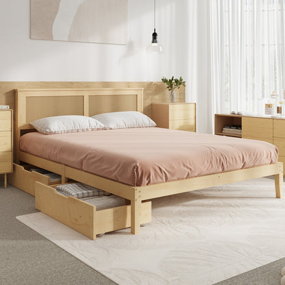 Queen Wooden Bed Frame With Storage 213x161x94cm