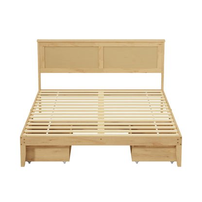 Queen Wooden Bed Frame With Storage 213x161x94cm