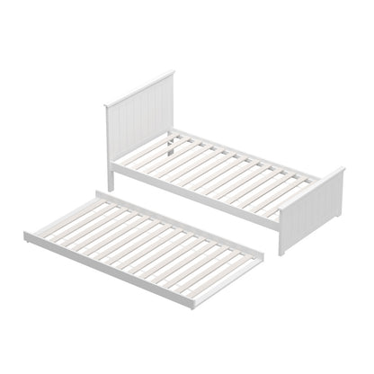 Trundle Bed Frame Single Size Wooden Daybed White