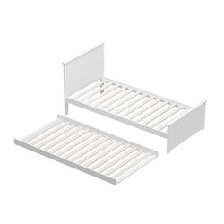 Trundle Bed Frame Single Size Wooden Daybed White