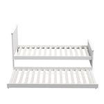 Trundle Bed Frame Single Size Wooden Daybed White
