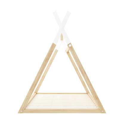 King Single Kids Bed Frame Mattress Set Wooden Teepee House Beds