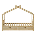 Bed Frame Wooden Kids Single Timber House Beds