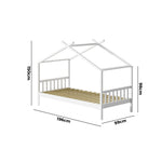 Bed Frame Wooden Kids Single Timber House Beds