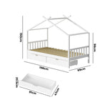 Bed Frame Wooden Kids Single Timber House Beds