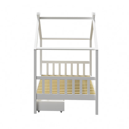 Bed Frame Wooden Kids Single Timber House Beds