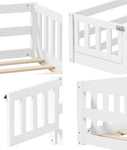 Wooden Kids Bed Frame Floor Bed Chimney White Wood Bedroom-KS/S