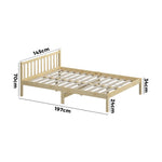 Wooden Bed Frame Double Mattress Base Slat Support Platform Bed