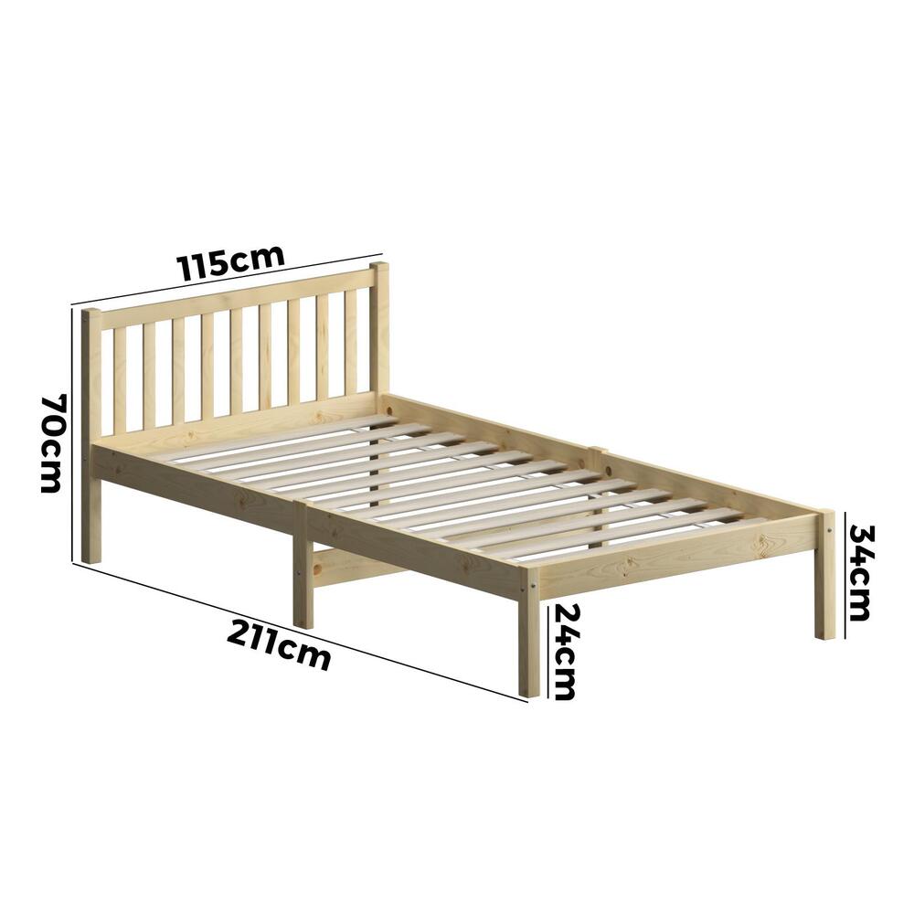 Wooden Bed Frame Mattress Base Slat Support Platform Bed