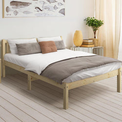 Wooden Bed Frame Mattress Base Slat Support Platform Bed