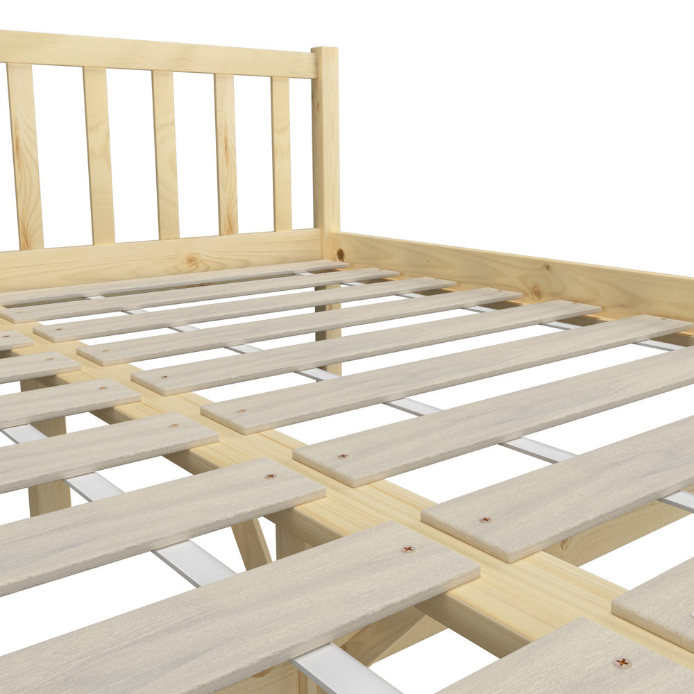 Wooden Bed Frame Mattress Base Slat Support Platform Bed