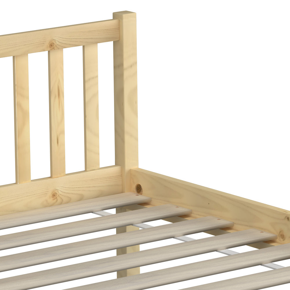 Wooden Bed Frame Mattress Base Slat Support Platform Bed