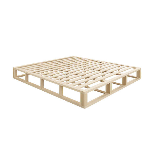  Wooden Bed Frame King Size Cage-like Base