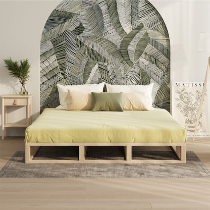Wooden Bed Frame King Size Cage-like Base