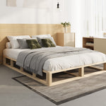 Wooden Bed Frame King Single Cage-like Base