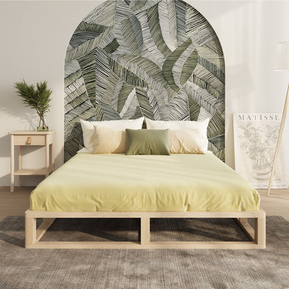 Wooden Bed Frame King Single Cage-like Base