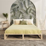 Wooden Bed Frame King Single Cage-like Base