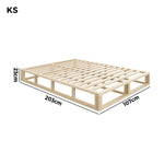 Wooden Bed Frame King Single Cage-like Base