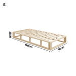 Wooden Bed Frame Single Size Cage-like Base