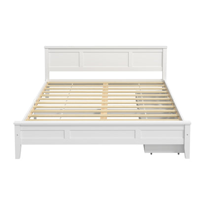 King Wooden Bed Frame White 213x193x94cm