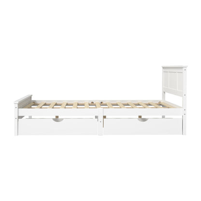 King Wooden Bed Frame White 213x193x94cm