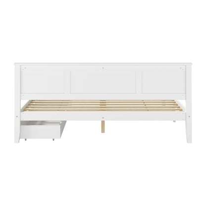 King Wooden Bed Frame White 213x193x94cm