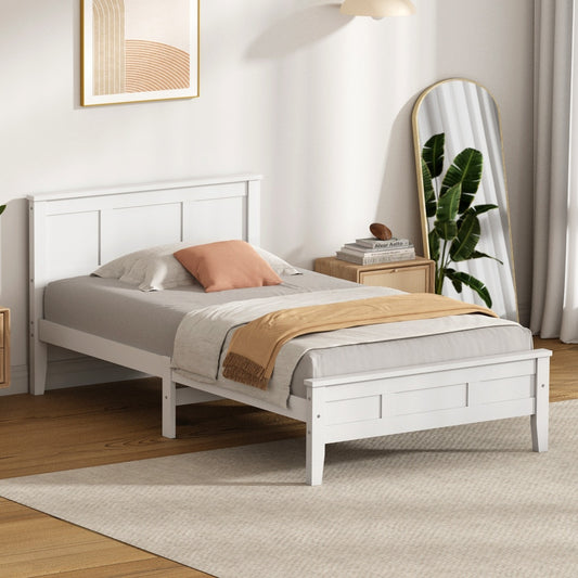 King Single Bed Frame White 213x117x94cm