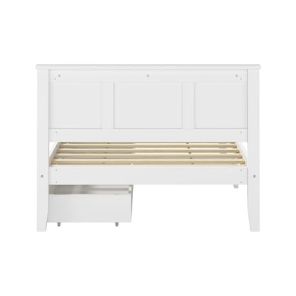 King Single Wooden Bed Frame White 213x117x94cm