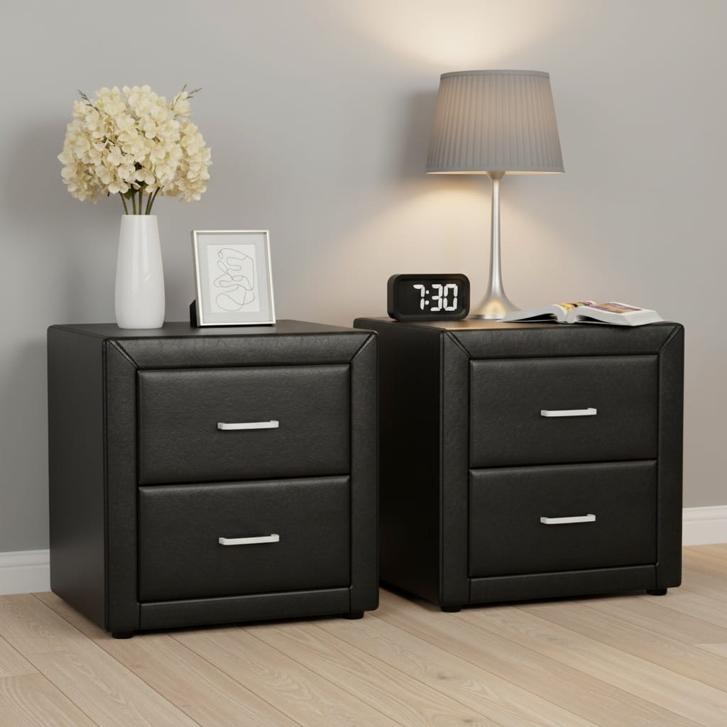 Black bedside table 48.5x40x50cm