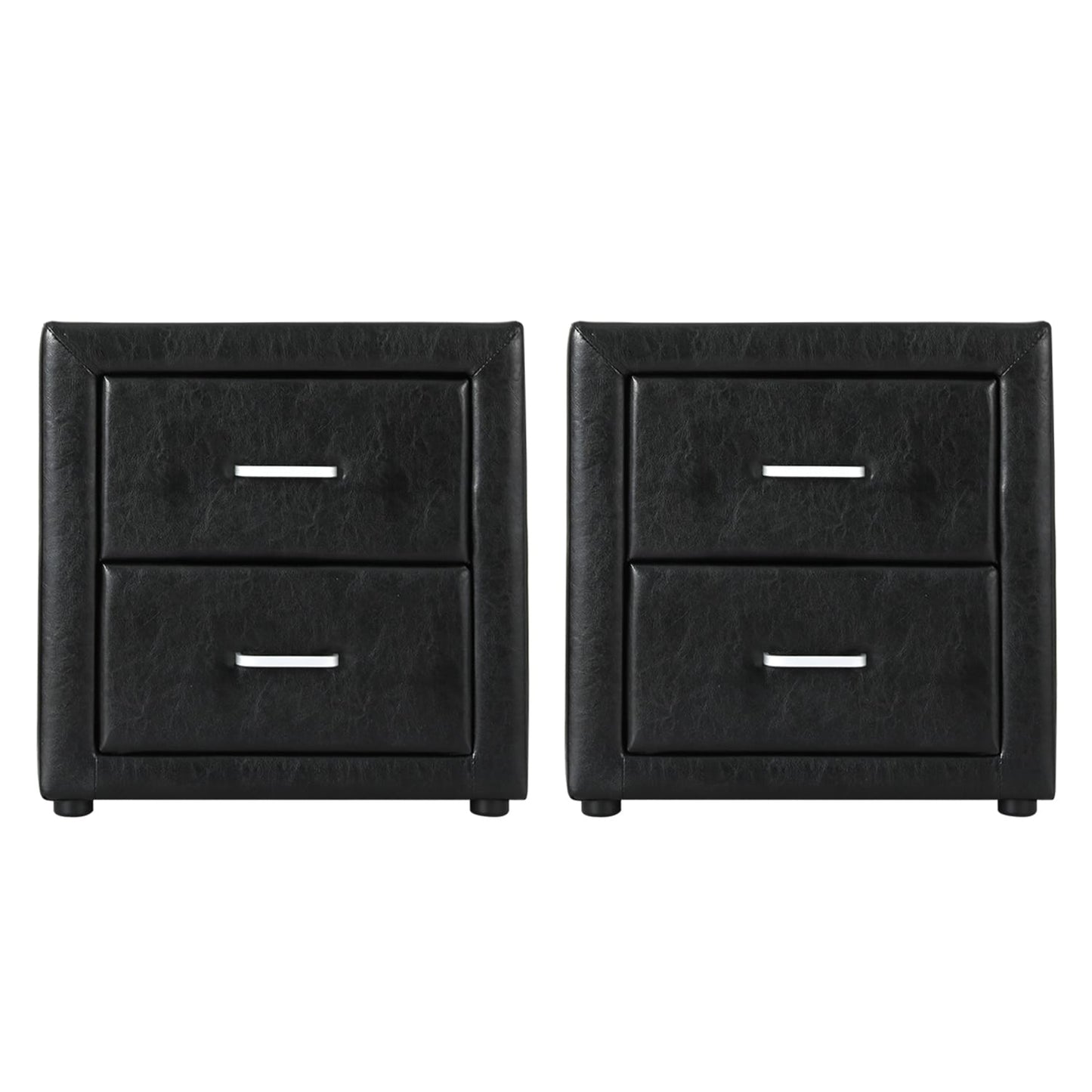 Black bedside table 48.5x40x50cm, rear view