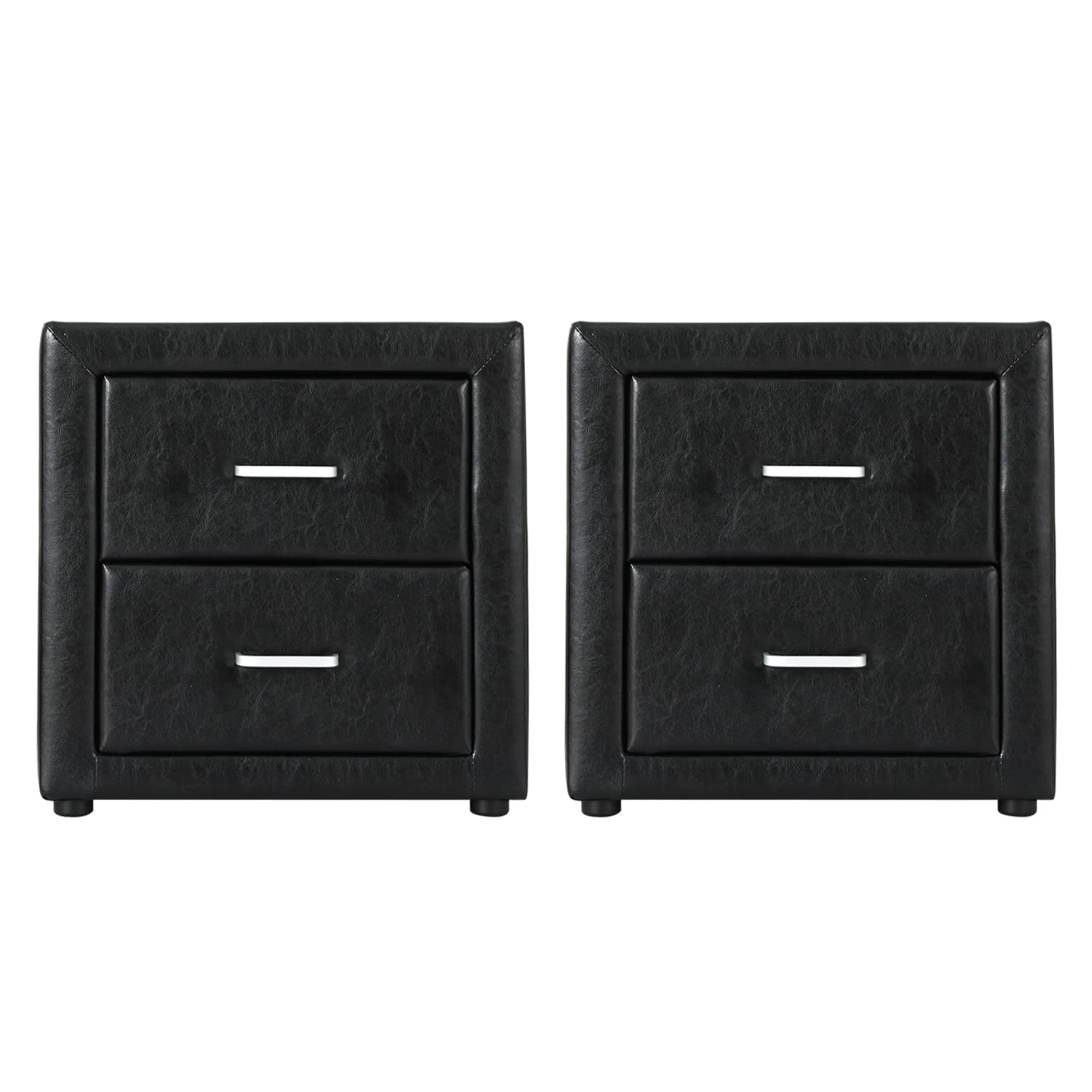 Black bedside table 48.5x40x50cm, rear view