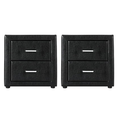 Black bedside table 48.5x40x50cm, rear view