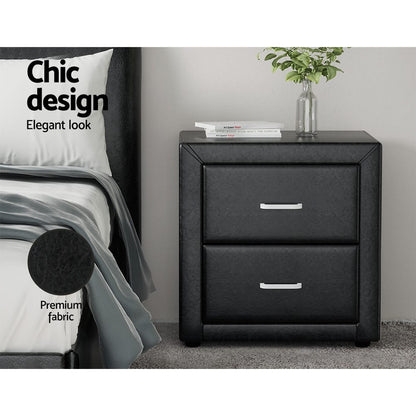 Black bedside table 48.5x40x50cm, detail