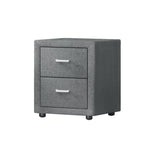 Fabric 2 Drawers Cabinet Grey