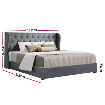 Bed Frame King Size Gas Lift Grey Issa