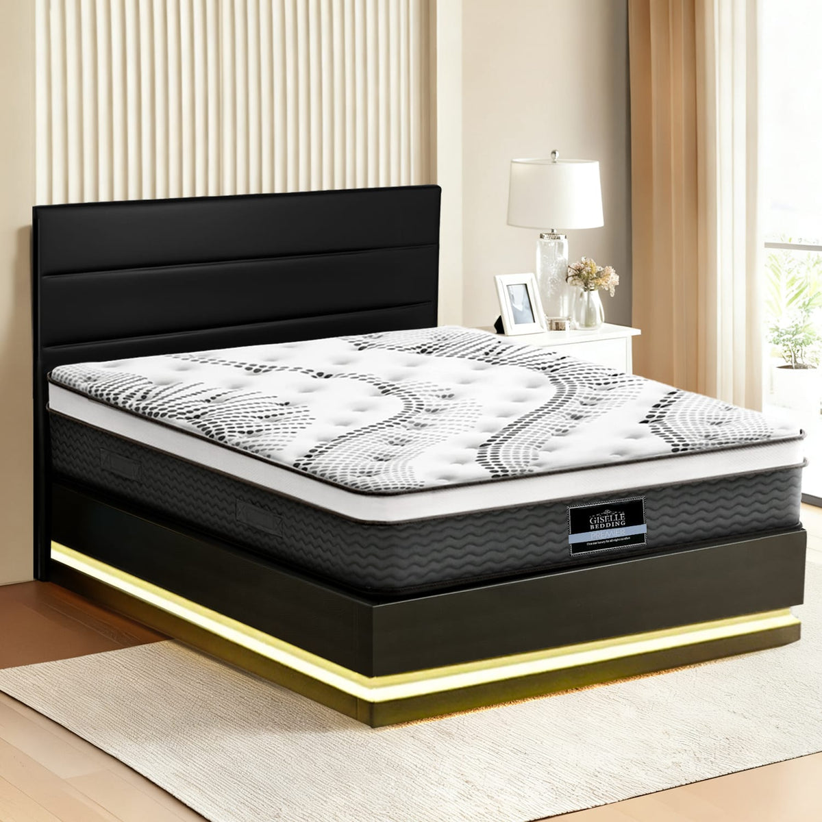 Queen Bed Frame With RGB LED 190x137cm