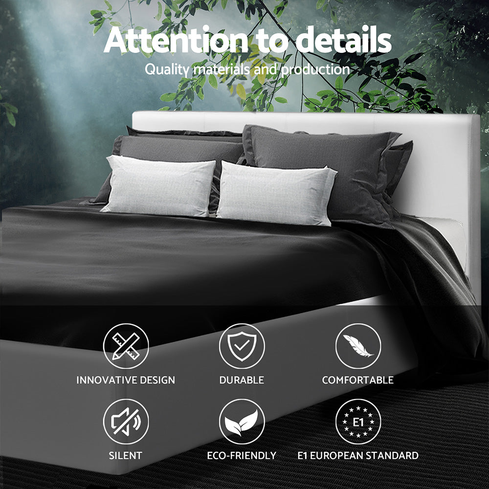 Bed Frame Double Size White Neo