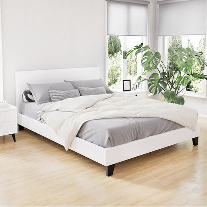 Bed Frame Double Size White Neo