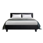 Double PVC Leather Bed Frame Black