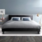 Double PVC Leather Bed Frame Black