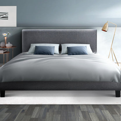 Bed Frame Queen Size Grey Neo