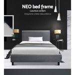 Bed Frame Single Size Grey Neo