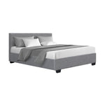 Bed Frame Double Size Gas Lift Grey Nino