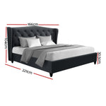 Bed Frame Queen Size Charcoal Pier