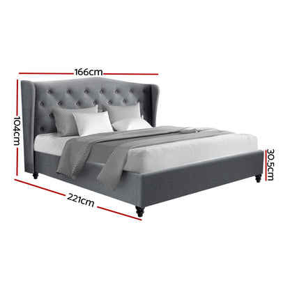 Bed Frame Queen Size Grey Pier