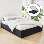 Bed Frame Double Size Gas Lift Base Charcoal Toki