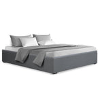 Bed Frame Double Size Gas Lift Base Grey Toki