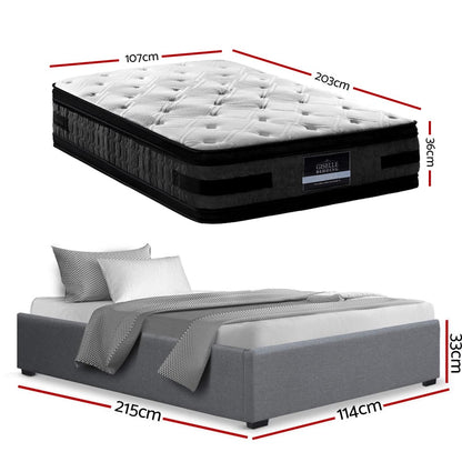 King Single Bed Frame Storage Grey 203x107cm