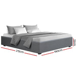 King Size Gas Lift Bed Frame Base With Storage Platform Fabric